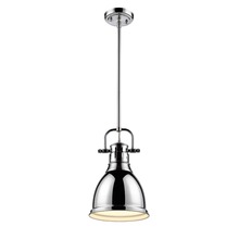  3604-S CH-CH - Duncan Small Pendant with Rod in Chrome with a Chrome Shade